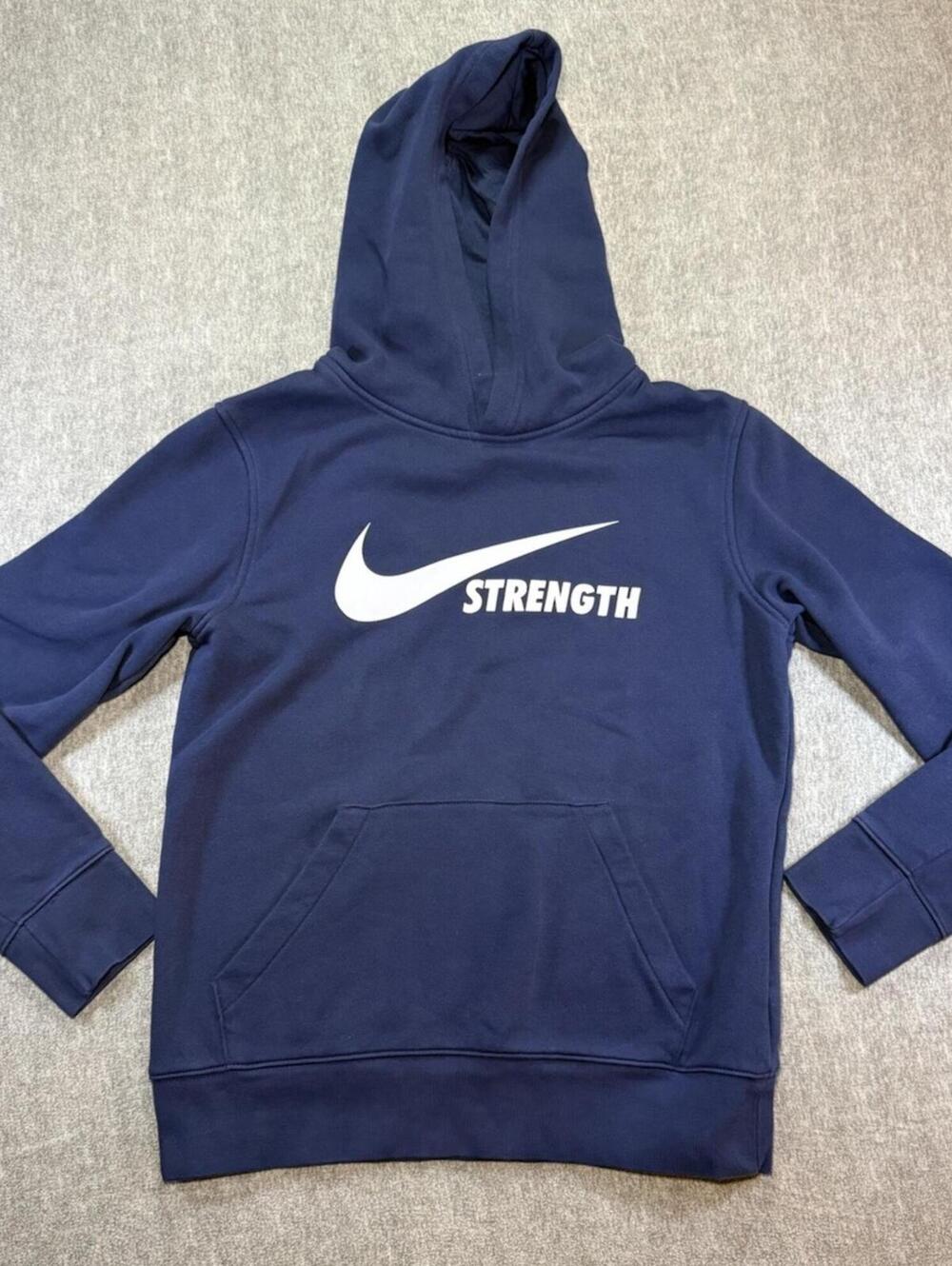 Nike Men’s Hoodie Sweatshirt - Small/Pull Over/Navy Blue/Nike Logo Strength
